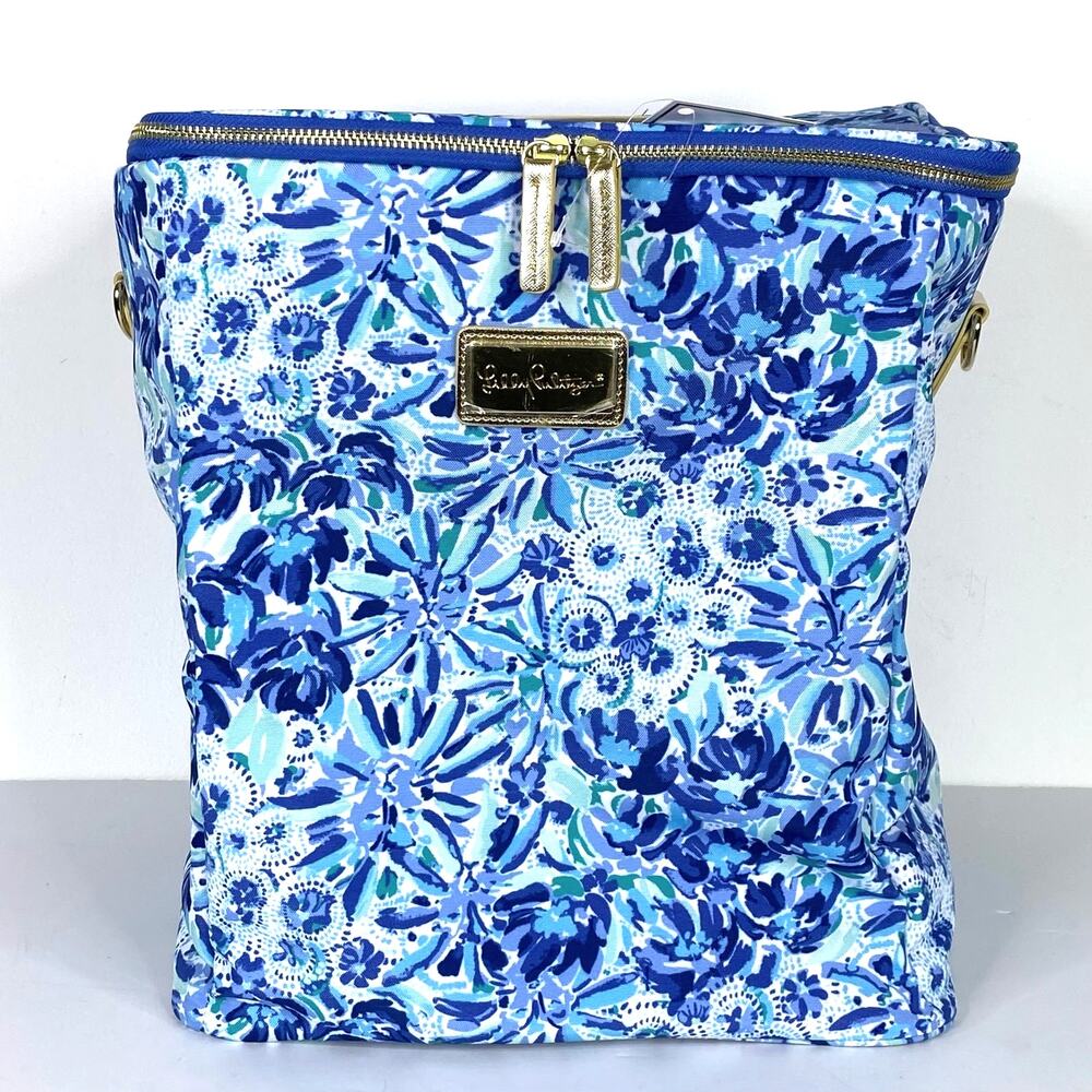 LILLY PULITZER Wine Cooler Insulated NWT No Strap High Maintenance Blue Floral